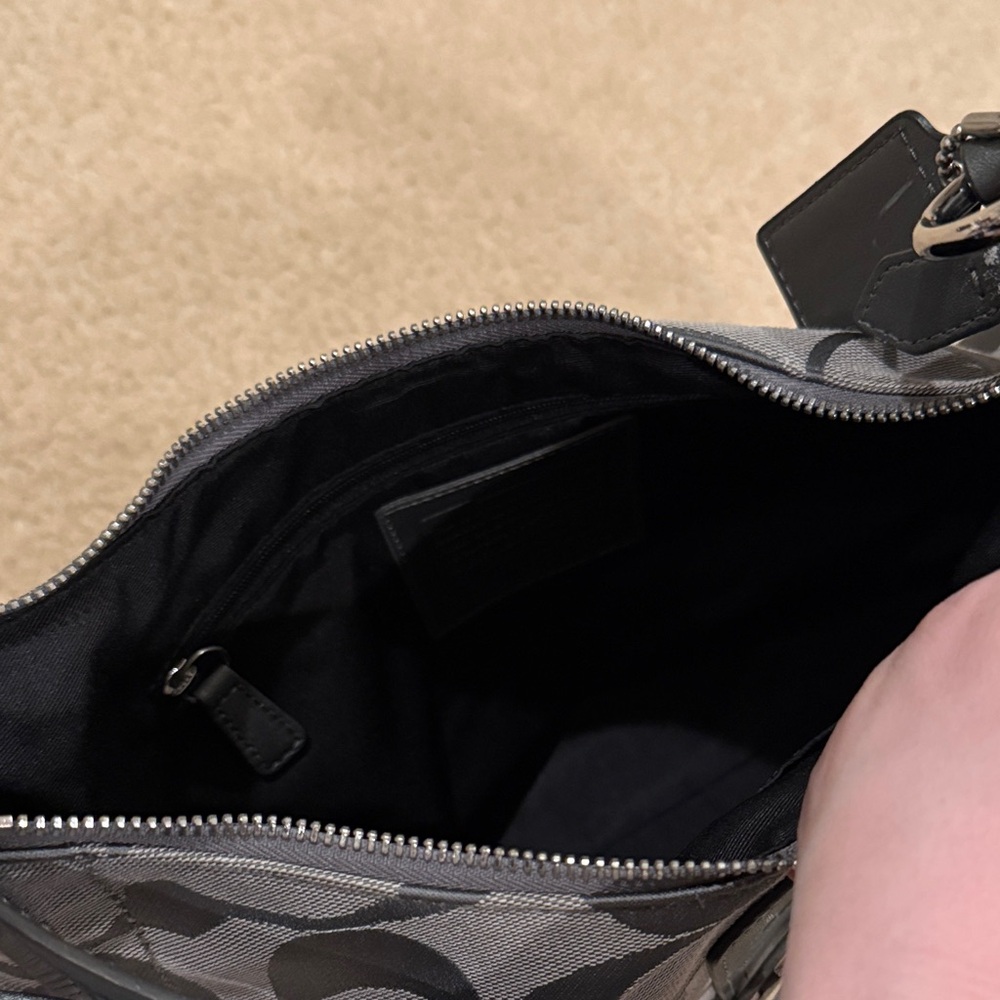 Coach Gray Signature Canvas Shoulder Bag with Buckle Flap - Picture 6 of 7